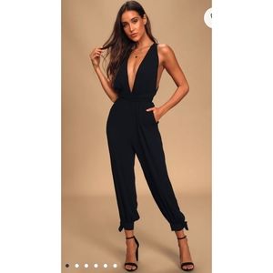 Lolinda Black Convertible Halter Jumpsuit